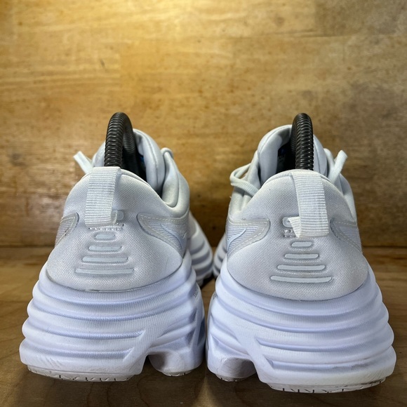 Hoka One One Bondi 8 REFLECTIVE Womens Size 8 Running Shoes Sneakers White - Picture 6 of 13